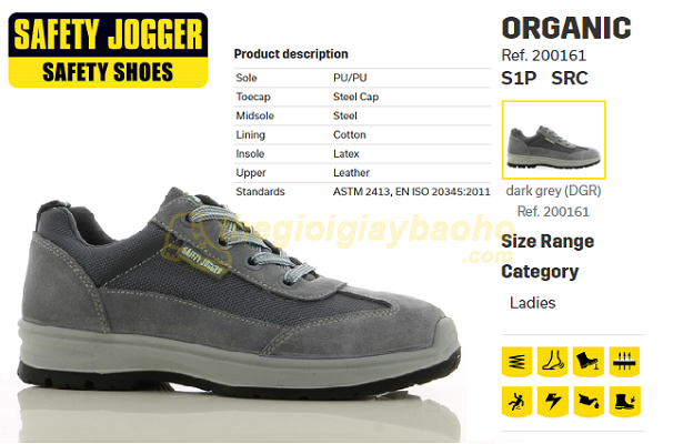 Giày Bảo Hộ Nữ Jogger Organic